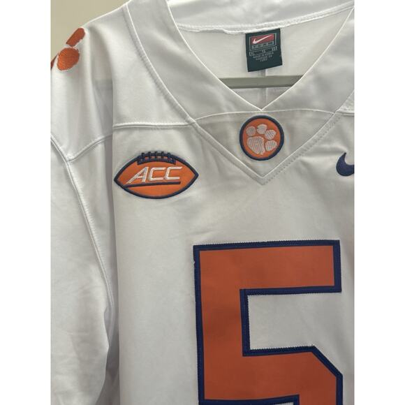 Nike Team Clemson Tigers #5 Uiagalelei Jersey XL White ACC Patch Fair Condition - Picture 14 of 15
